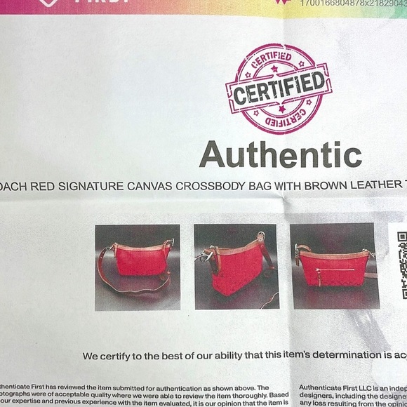Coach Signature “C” Red Jacquard East West Crossbody/Shoulder/Handbag Exc. Cond. - Picture 12 of 16